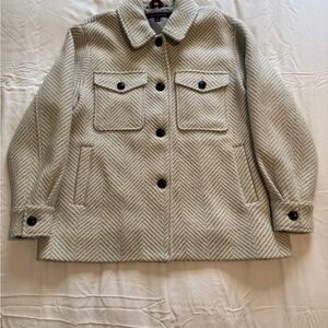 Tommy Hilfiger Beige Herringbone Utility Jacket